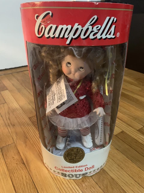 Patricia Loveless 10" Porcelain & Cloth Campbell Soup Collection ICE SKATER 1998