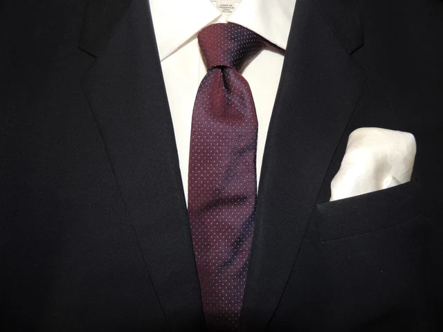 Theory made in USA men's woven 100% silk Skinny necktie TIE.