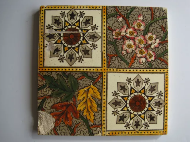 Antique Victorian Print And Tint Wall Tile - Decorative Art Tile Co #14