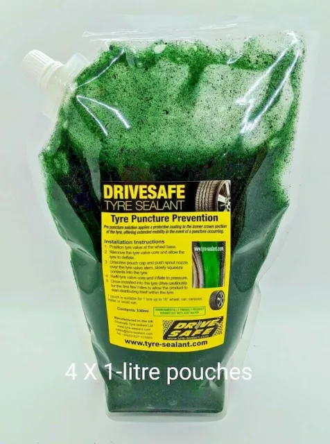 Tyre sealant 4 x 1-litre car van caravan trailer motorhome