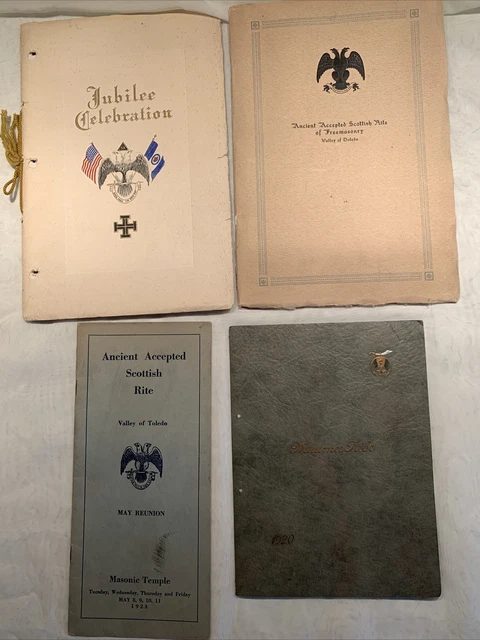 4 Vintage Masonic Scottish Rite Soft Cover Historical Brochures