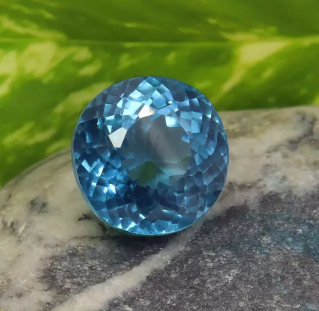 Natural 17.25 CT Rare Aqua Color Blue Spinel VVS Round Unheated Loose Gemstone 2