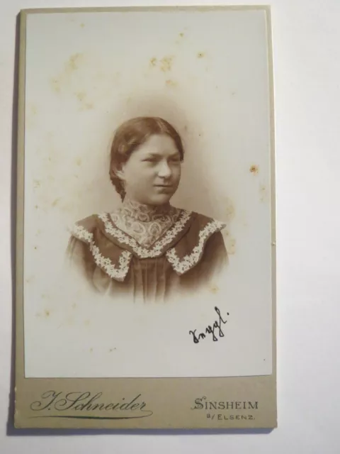 Sinsheim a. Elsenz - 1903 - junge Frau im Kleid - Portrait / CDV