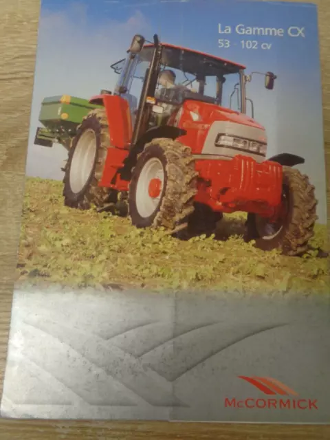 TRACTEUR - BROCHURE - CATALOGUE - PROSPECTUS - Mc CORMICK GAMME CX 53 - 102 CV