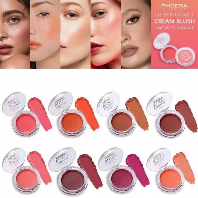 PHOERA® Cream Face Blush Natural Blendable Blusher Sweat Resistant Non Greasy UK