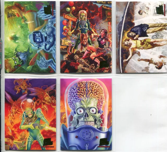 Mars Attacks Invasion Complete Masterpieces Chase Card Set 1-5