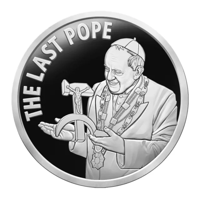 2023 1OZ The Last Pope Proof - "300 MINTED" Silver Shield - 1500 Years of Crimes