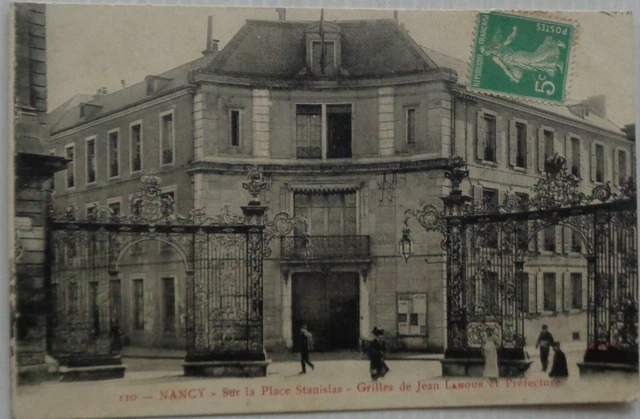 NANCY 54 cpa on the Place Stanislas Jean Lamour Grill Prefecture Good Condition