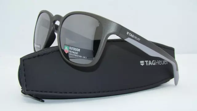 Tag Heuer TH 0582 105 Black & Gray Sunglasses Grey Mirrored Lens Size 54