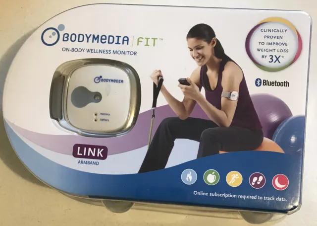 BodyMedia Fit Link Armband Bluetooth Fitness Tracker Weight Control