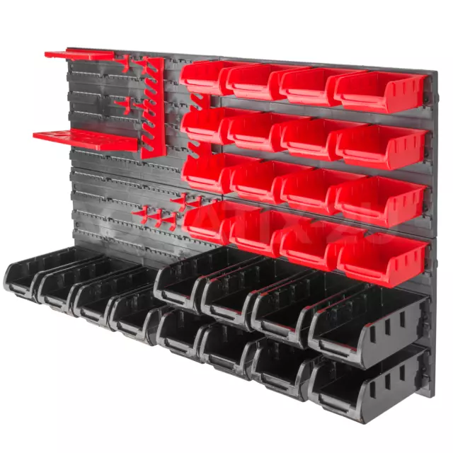 Kct 46 Pcs Wall Mount Tool Rack Organiser Garage Diy Bin Storage Holder Shelves