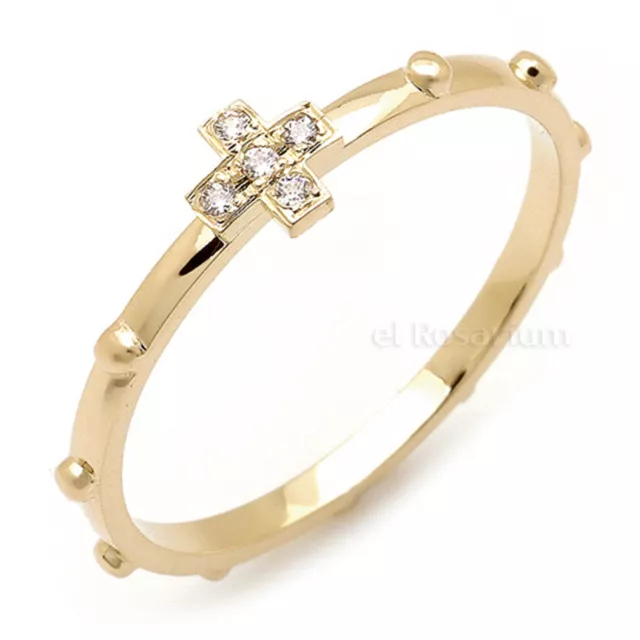 Rosary Ring PR77-5 10K Real Solid Gold Catholic Christian Ring (US 4 ~ 11)