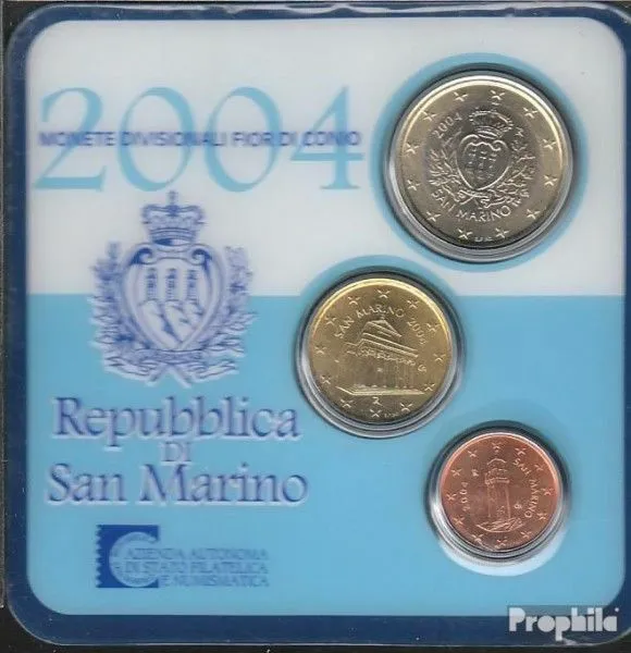 San Marino 2004 Stgl./unzirkuliert Official Mini Kursmünzensatz 2004 Euro-folder