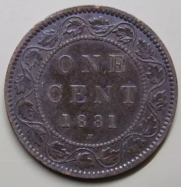 1881 Canada Canadian Large  1 Cent Victoria  Coin