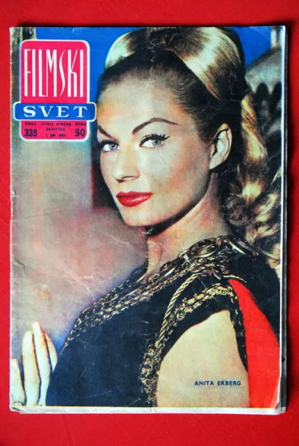 Anita Ekberg On Cover 1961 Very Rare Exyu Magazine