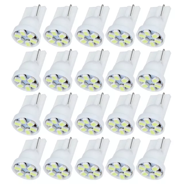 20x White Wedge 3020 SMD LED License Plate light Bulb T10 168 2825 194 For Ford