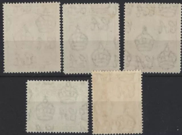 Tonga 1942-9 Wmk Script CA - 5 values (2d-6d), mint MNH 2