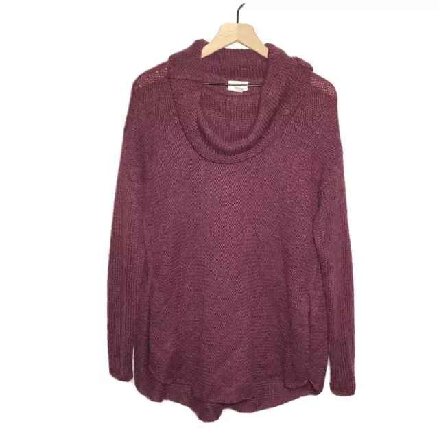 Caslon Mohair Blend Cowl Neck Sweater Women’s Size Medium M Oversized Maroon