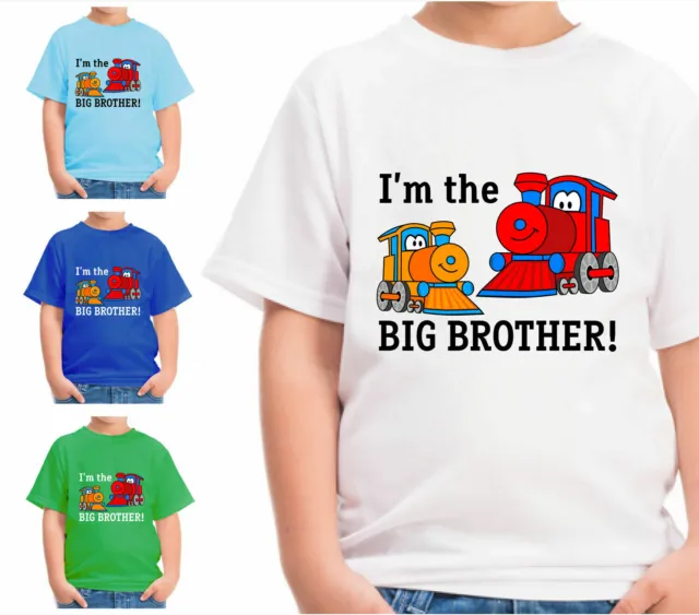 I'm The Big Brother Boys Train T-Shirt Childrens Kids T Shirt Top Gift Ages 1-12