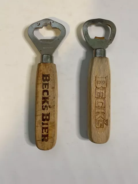 Becks Bier Beer Bottle Opener Made in Germany Wooden Handle Vintage 1970s Lot 2