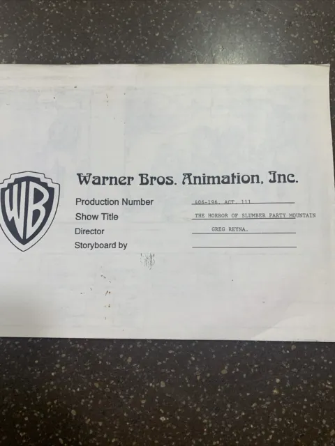 TINY TOONS ADVENTURES Warner Brothers WB PRODUCTION cel DRAWING STORYBOARD PAGE