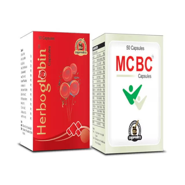 MCBC- und Herboglobin-Kapseln. Ayurveda, erlebt die schmerzhafte Phase des...