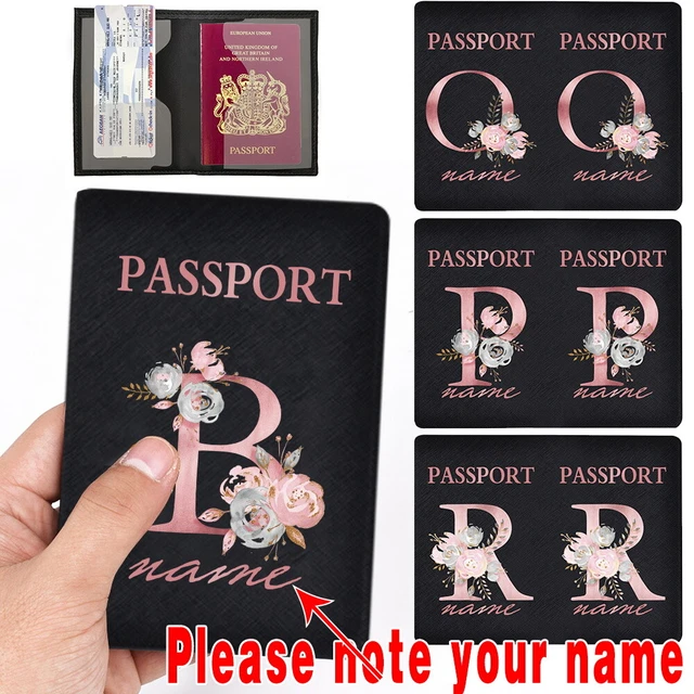 Personalised Custom names Passport Holder Protector Covers Wallet Leather Travel