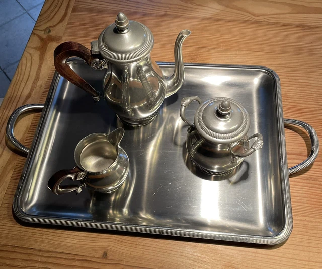 Service à Thé/café En étain – Étains Du Manoir – Lot De 4 Pièces – Bon état