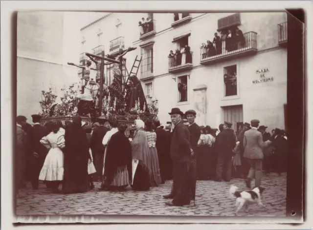 Espagne, Séville, Vue d&#039;une Procession, Vintage print, circa 1900 Tirage vi