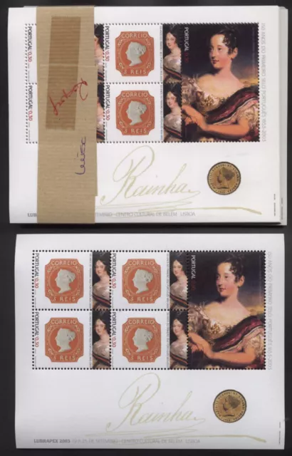 100 x PORTUGAL Block 189: 150 Jahre portugiesische Briefmarken (I), Postpreis (2