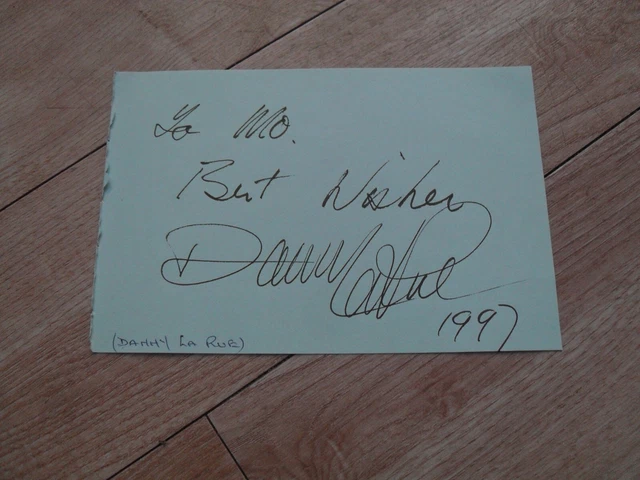 DANNY LA RUE AUTOGRAPH - Signed autograph book page ENTERTAINER