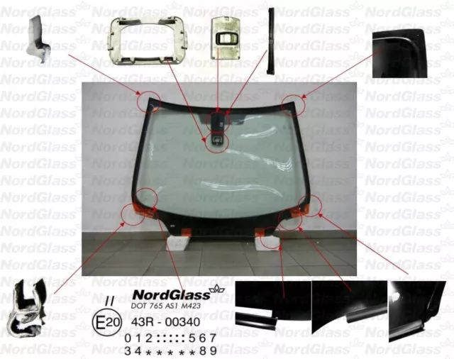 PEUGEOT 307 ab2003 FRONTSCHEIBE+RAHMEN WINDSCHUTZSCHEIBE SCHEIBE AUTOGLAS NEU