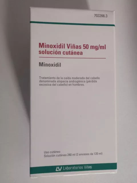 Minoxidil 5% Viñas Loción ✔️ Cabello✔️ Barba✔️,240 ml anticaida Para 4 Meses