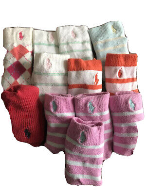 12 x Ralph Lauren Socken Strümpfe ab 1 Jahr Mädchen Strumpf Paket Kindersocken N