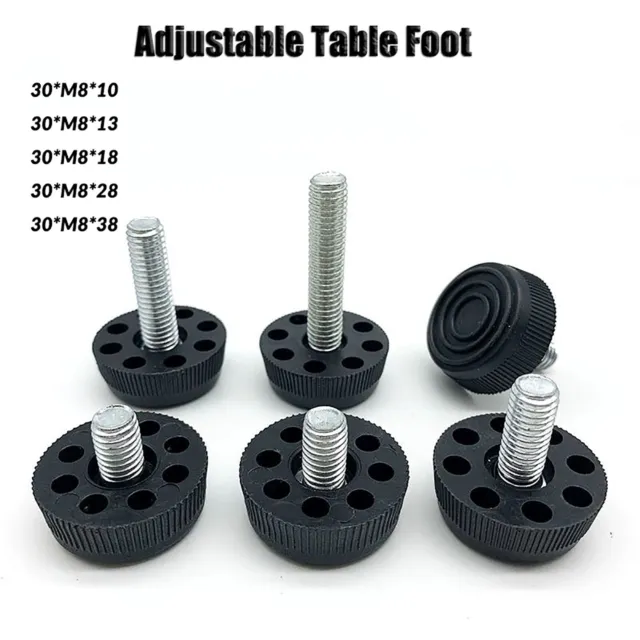 M8 Cabinet Adjustable Leveler Leveling Feet Furniture Table Leg Screws Black