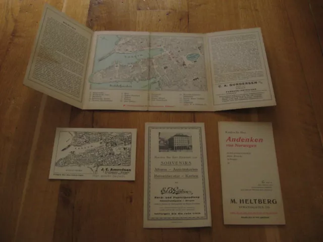 alter Stadtplan von Bergen in Norwegen um 1931 für Touristen 2