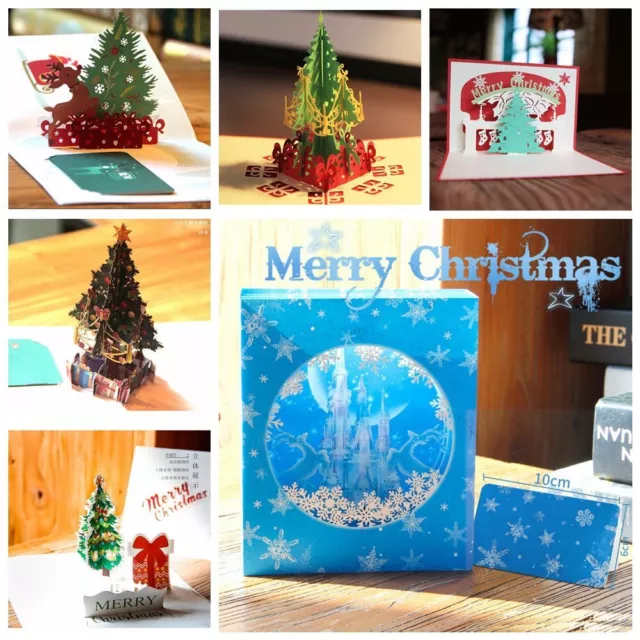 Card Handmade Pop Up 3D Greeting Cards Xmas Tree Christmas Decoration