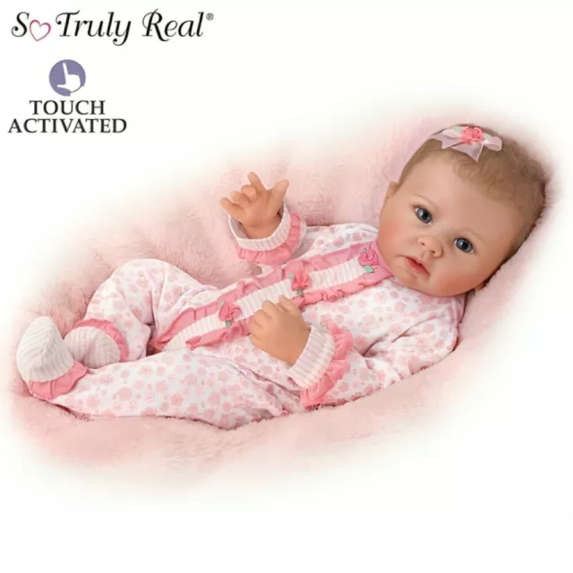 Ashton Drake Katie Touch Activated So Truly Real® Lifelike Baby Girl Doll 19"