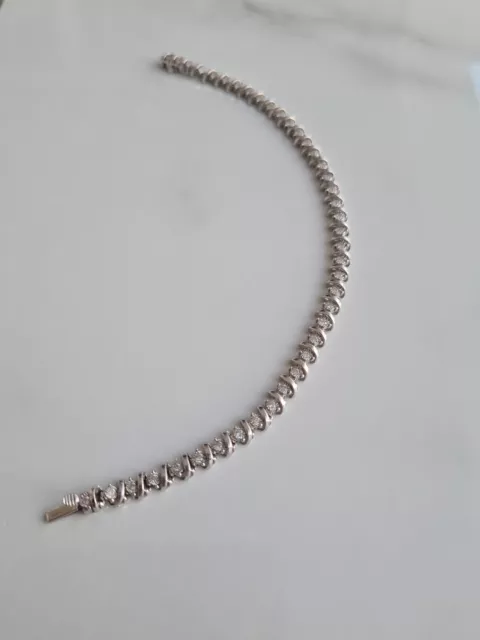9Ct White Gold Diamond Bracelet Tennis 0.5Ct 9Carat White Gold Hallmarked