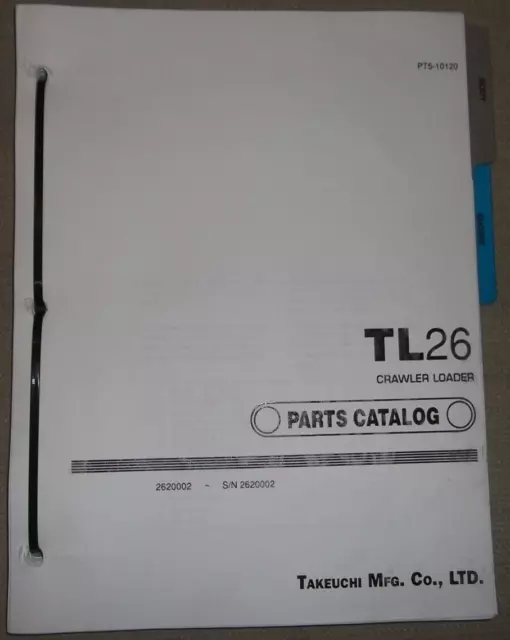 Takeuchi TL26 Crawler Cargador Manual de Piezas Libro Catálogo