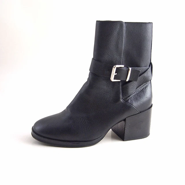 Bottines Benci Brothers En Cuir Noir - Taille US 6.5 (EU 36.5) - Talon Moyen Aiguille - Occasion, Bon état
