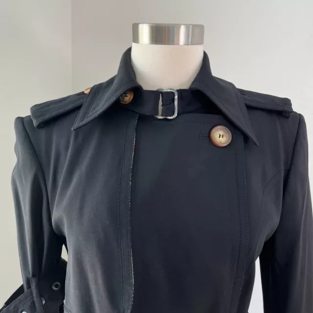 VINTAGE RARE GIANFRANCO Ferre Womens XS Black Wool Button Trench Coat ...