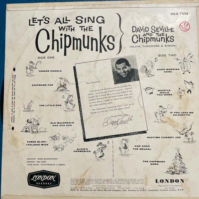 Alvin And The Chipmunks Let's All Sing With The Chipmunks