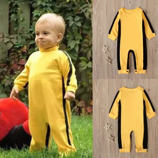 Bruce Lee Toddler Baby Girls Boys Long Sleeve Classic Jumpsuit Romper Clothes
