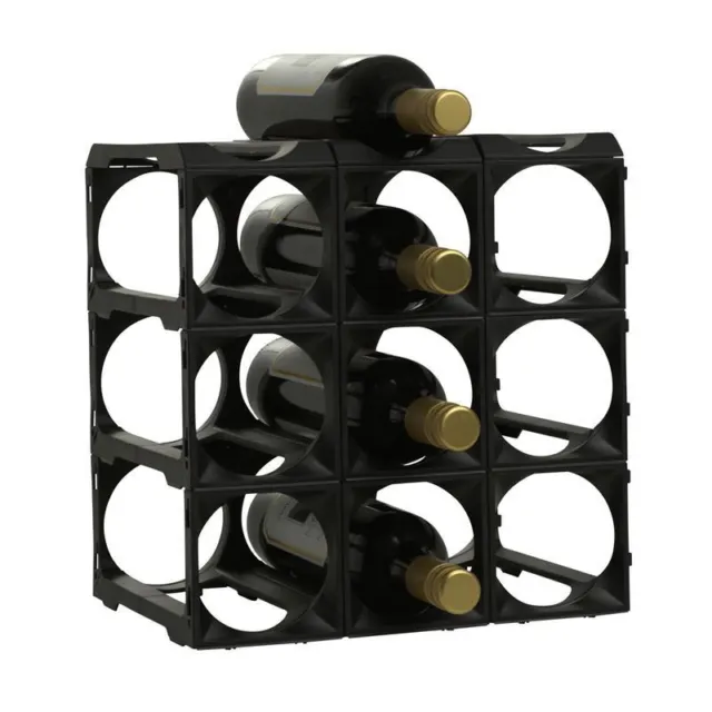 Stakrax - Module Wine Rack 12 Piece Kit Black (Made in Australia) 2