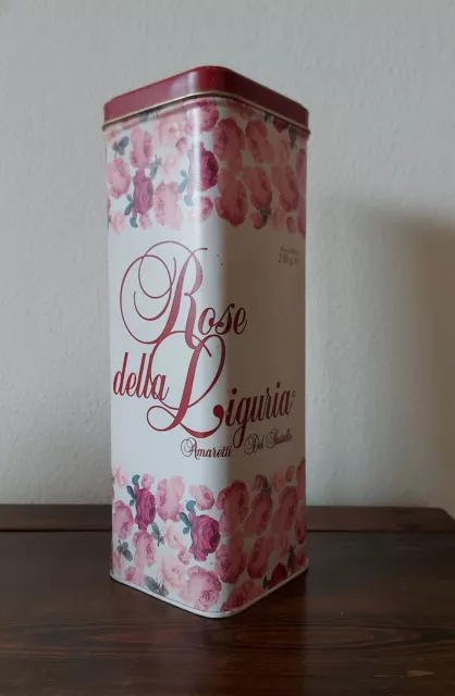 Scatola latta AMARETTI DI SASSELLO LIGURE DOLCIARIA - formato grande -  VINTAGE