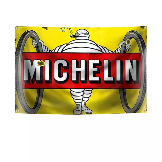 MICHELIN Flagge Fahne Banner Garage Bar Deko Biker Oldtimer Bib Reifen Tires NEU