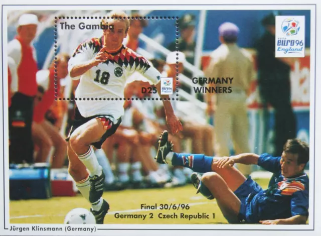 GAMBIA 1996 Block 315 EURO Cup 96 Fußball EM Soccer Footbal Jürgen Klinsmann **