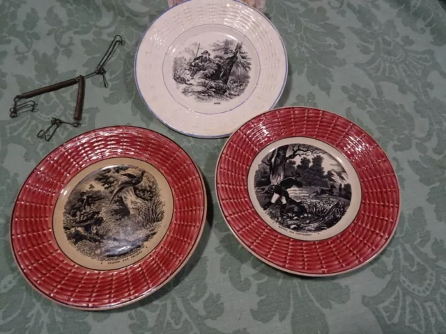 lot 3assiettes de collection digoin /sarreguemines