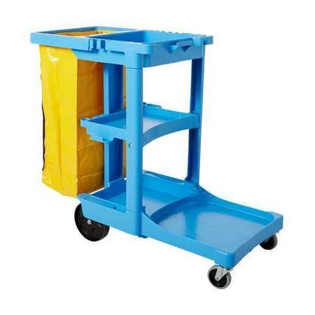 Rubbermaid Commercial Fg617388blue Cleaning Cart,Blue,Plastic